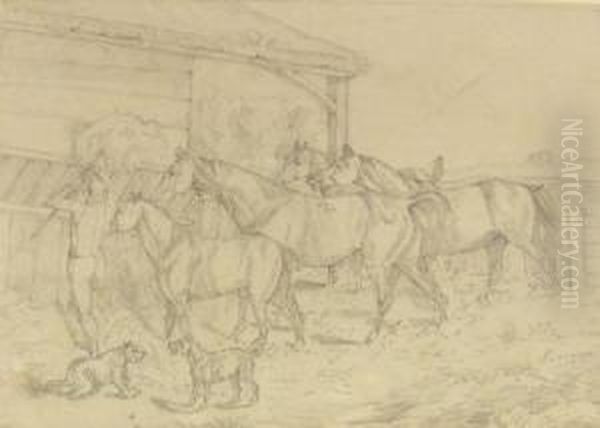 Equestrian Study Oil Painting by Thomas, of Pall Mall Butler