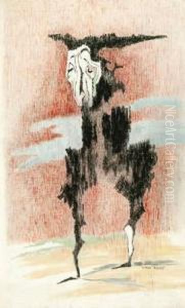 Figural Abstract. Oil Oncanvas. Unframed. Signed L.r Oil Painting by Thomas, of Pall Mall Butler