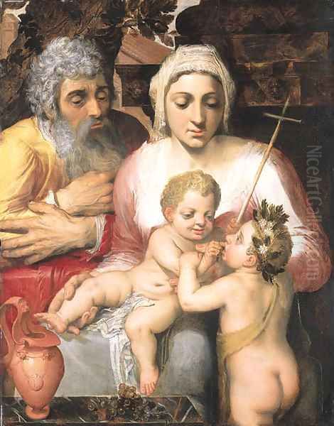 The Holy Family with Saint John the Baptist Oil Painting by Frans, the elder Floris
