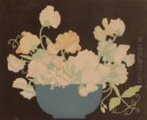 Sweetpeas Oil Painting by John Hall Thorpe