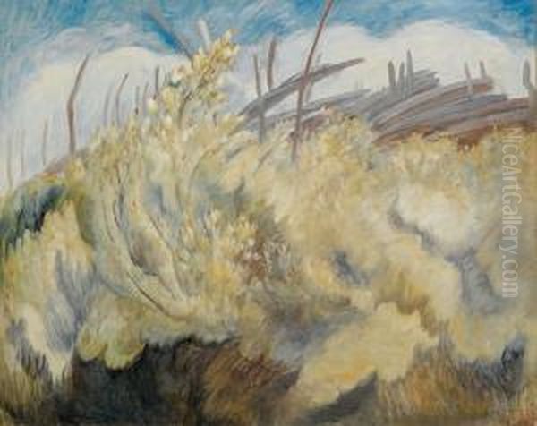 Blomstrende Busker 1934 1934 Oil Painting by Rudolph Thygesen