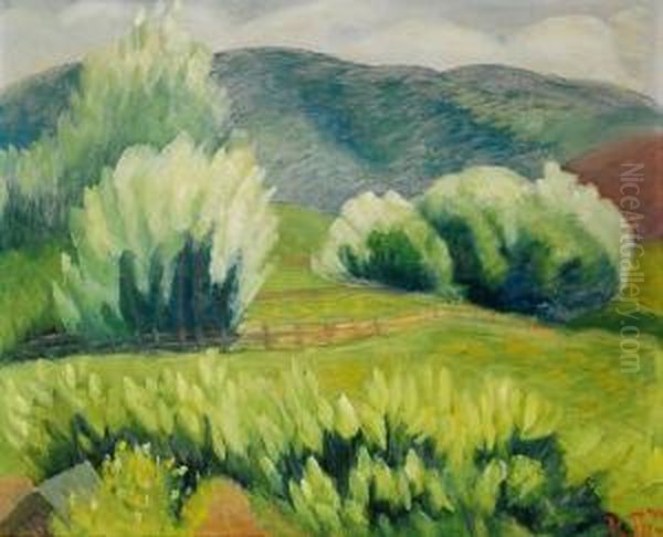 Landskap 1944 1944 Oil Painting by Rudolph Thygesen