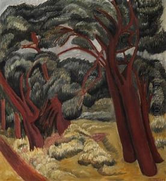 Skogsparti 1927 1927 Oil Painting by Rudolph Thygesen