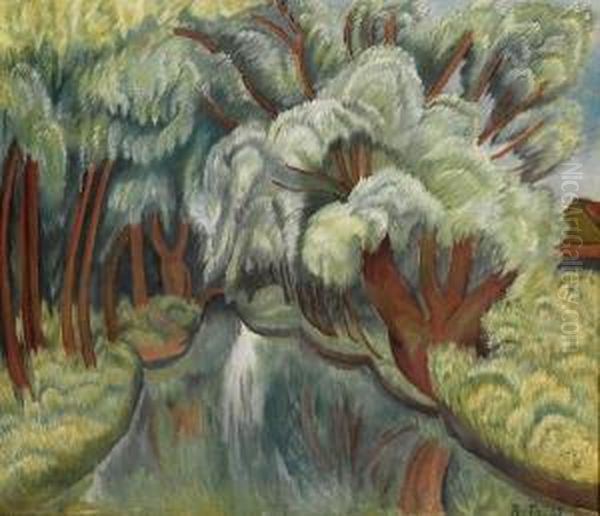 Yvette - Elv Gjennom Palaiseau 1927 Oil Painting by Rudolph Thygesen