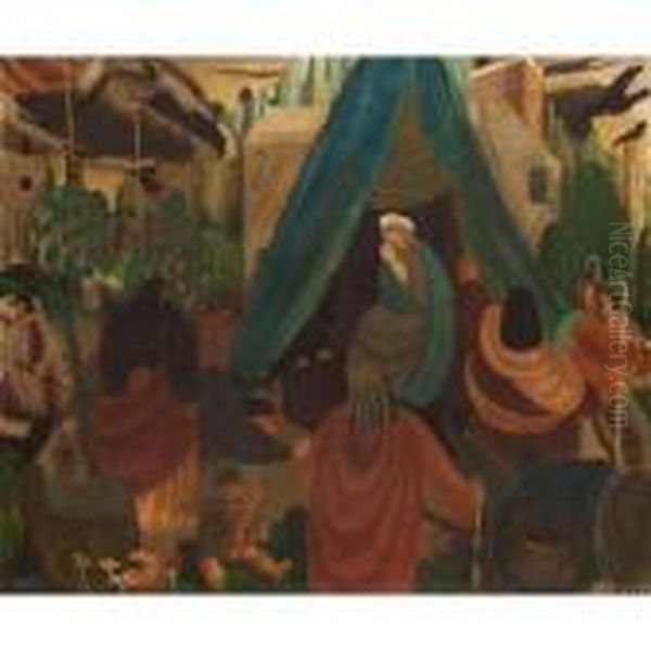 Nativity Oil Painting by Geoffrey Tibble