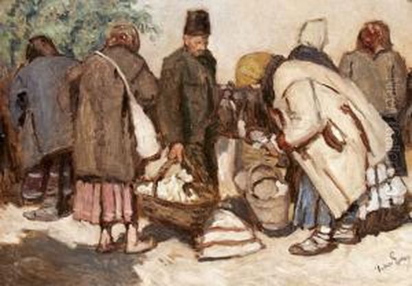 Vasari Jelenet Oil Painting by Erno Tibor