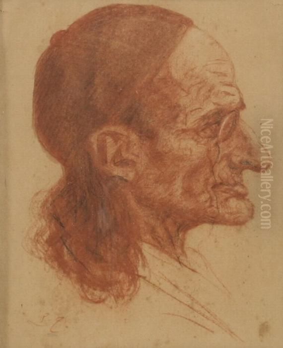 Studie Eines Alten Mannes Im Profil Oil Painting by Lorenzo Tiepolo