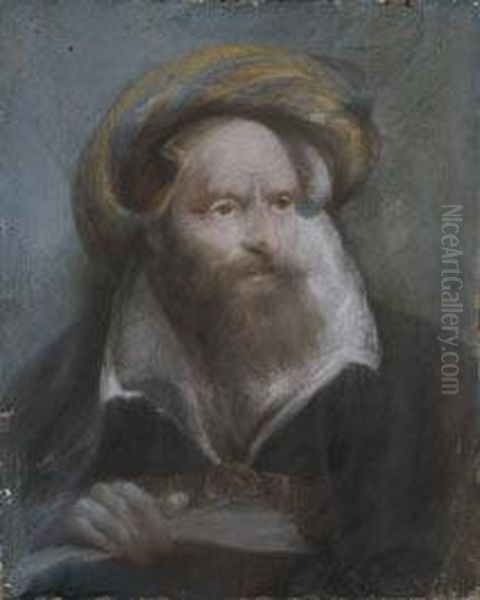 Retrato De Oriental Con Libro Oil Painting by Lorenzo Tiepolo