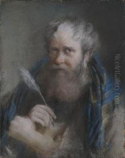 Retrato De Oriental Con Pluma Oil Painting by Lorenzo Tiepolo