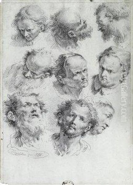 Presumably This Is A Study Of The Head Of The Young Christ. Oil Painting by Lorenzo Tiepolo