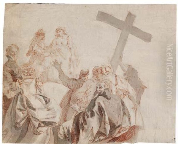 La Montee Au Calvaire, D'apres Giovanni Domenico Tiepolo Oil Painting by Lorenzo Tiepolo