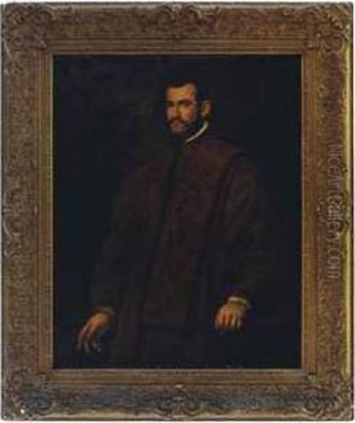 Portrait Of A Man, Said To Be Andrea Bracadin Oil Painting by Domenico Tintoretto