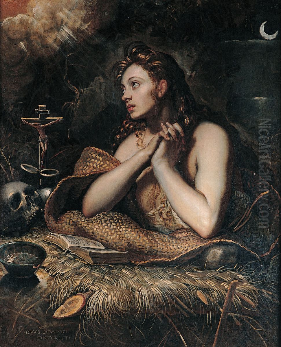 Penitent Magdalene Oil Painting by Domenico Tintoretto
