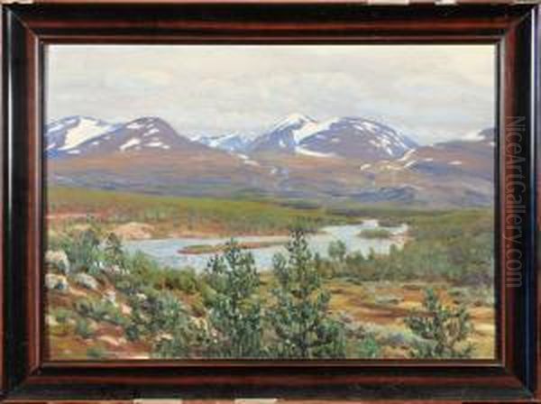 Fjallandskap, Signerad Och Daterad K Tiren 1912 Oil Painting by Karl Tiren