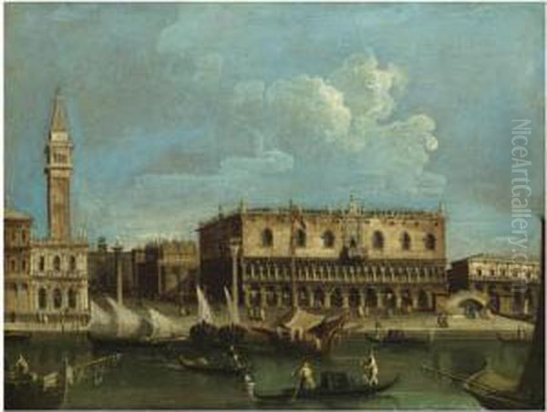 Venice, A View Of The Molo From 
The Bacino Di San Marco With Thedoge's Palace And The Piazzetta Oil Painting by Francesco Tironi