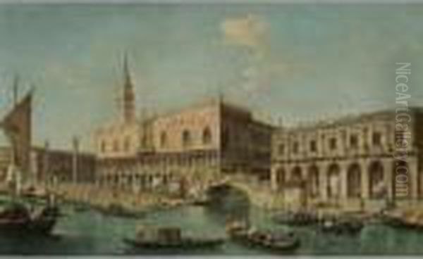 Venice, A View Of The Molo From 
The Bacino Di San Marco, With The Palazzo Ducale, The Zecca And The 
State Prison Oil Painting by Francesco Tironi