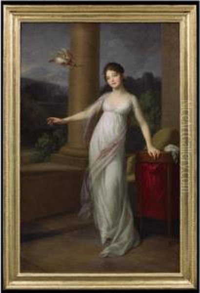 Portrait Of Amalie Von Levetzow Oil Painting by Johann Friedrich August Tischbein