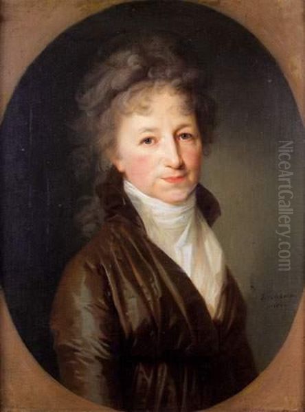 Portrait De Dame Dans Un Ovale Peint Oil Painting by Johann Friedrich August Tischbein