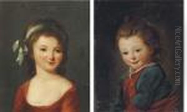 Portraits Of Young Girls Oil Painting by Johann Friedrich August Tischbein