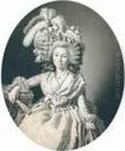 Portrait De Jeune Femme A L'eventail Oil Painting by Johann Heinrich Wilhelm Tischbein I