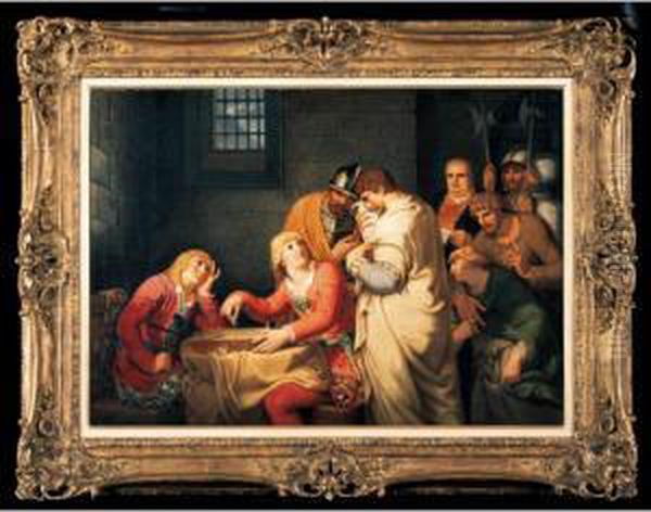 Conradin Of Swabia And Frederick
 Of Baden Being Informed Of Their Execution In Prison In Naples Oil Painting by Johann Heinrich Wilhelm Tischbein I