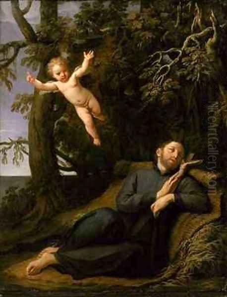 St Francis de Sales 1567-1622 in the Desert Oil Painting by Marcantonio Franceschini)