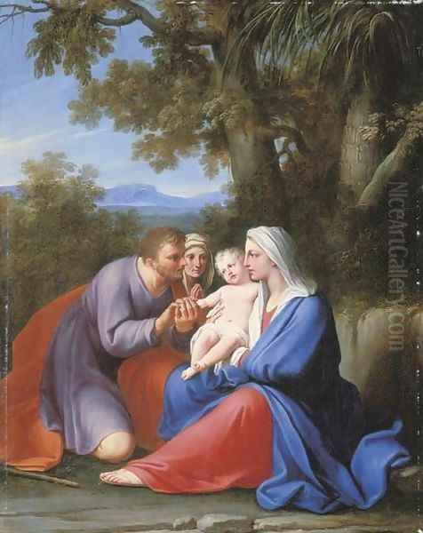 The Holy Family with Saint Anne Oil Painting by Marcantonio Franceschini)