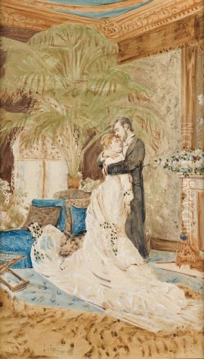 Finalmente Soli Oil Painting by Edoardo Tofano