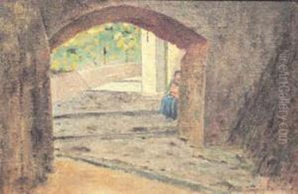 Vicolo Toscano Oil Painting by Adolfo Tommasi