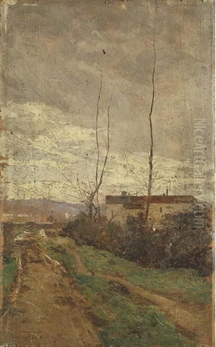 Stradina A S. Gervasio Oil Painting by Adolfo Tommasi