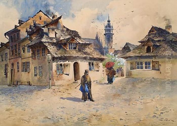 Dawna Zabudowa Kazimierza. 
Domostwa Oppidum Judaeorum, W Tle Widok Na Kosciol Bozego Ciala Oil Painting by Stanislav Tondos