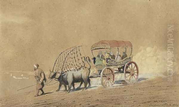 Returning from the Walk (Retour de promenade) Oil Painting by Charles-Theodore Fr&egrave;re