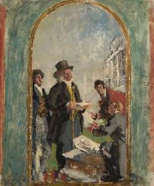 Jeremy Bentham And The Other 
Founders Of University College, London In Consultation With The 
Architect, William Wilkins Oil Painting by Henry Tonks