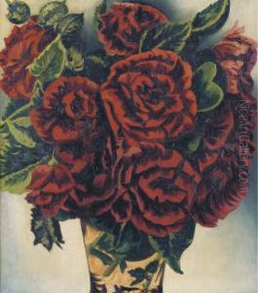 Rozen - Roses Oil Painting by Charley Toorop