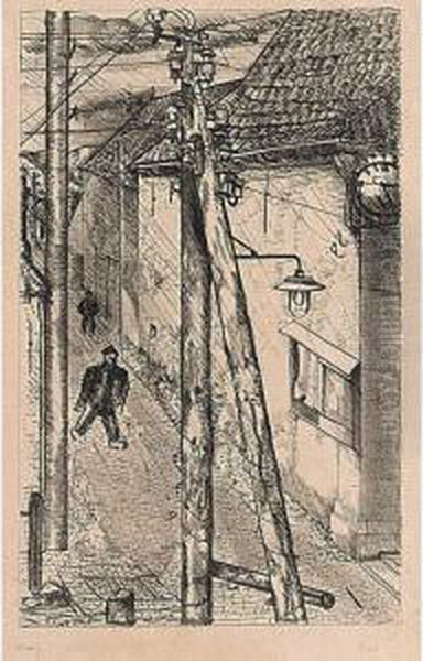 A View Of A Street In West Kapelle Oil Painting by Charley Toorop