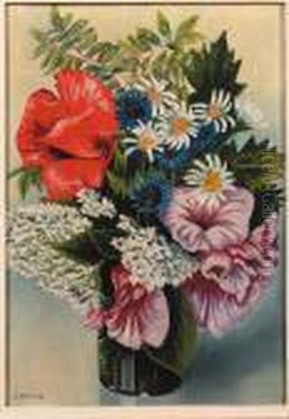 Boucquetje - A Bouquet Oil Painting by Charley Toorop