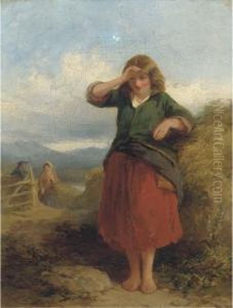 The Farmer's Daughter Oil Painting by Francis William Topham