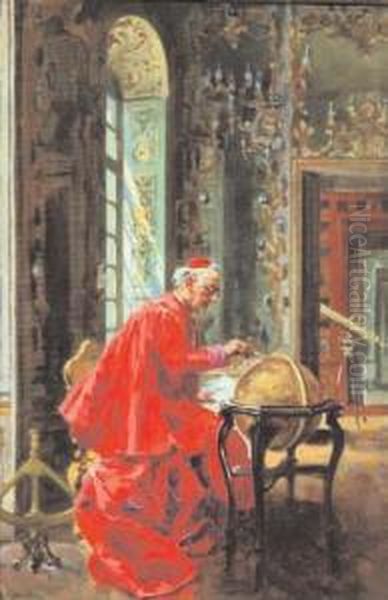 Il Cardinale Astronomo Oil Painting by Sinibaldo Tordi