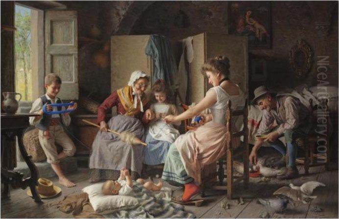 The Thread Of Life Oil Painting by Giovanni Battista Torriglia