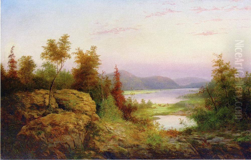 Autumn Landscape Oil Painting by William Charles Anthony Frerichs