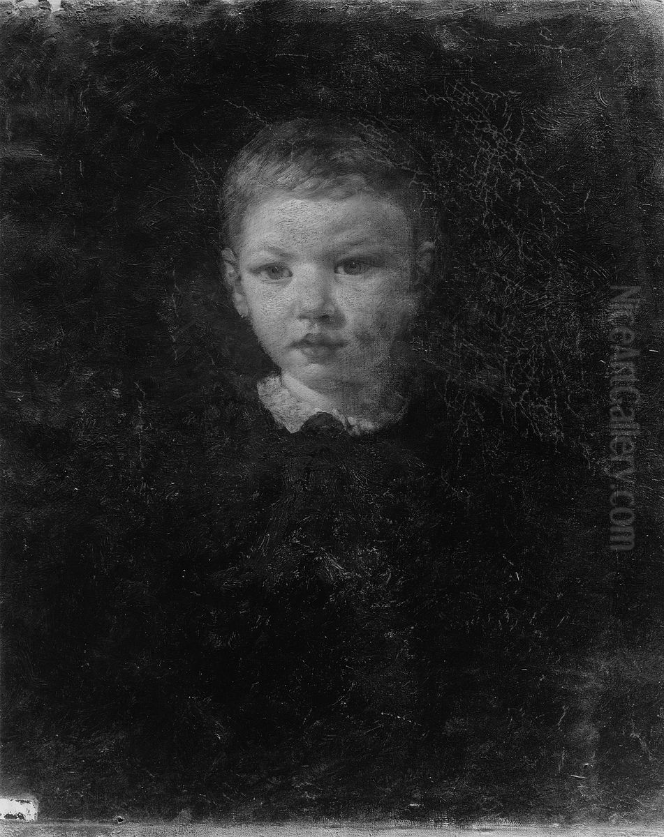 Ideal Head of a Boy (George Spencer Fuller) Oil Painting by George Fuller