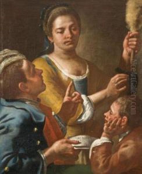 La Fileuse Oil Painting by Gaspare Traversi