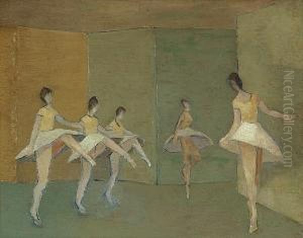 Ballet Oil Painting by Theofrastos Triantafyllidis