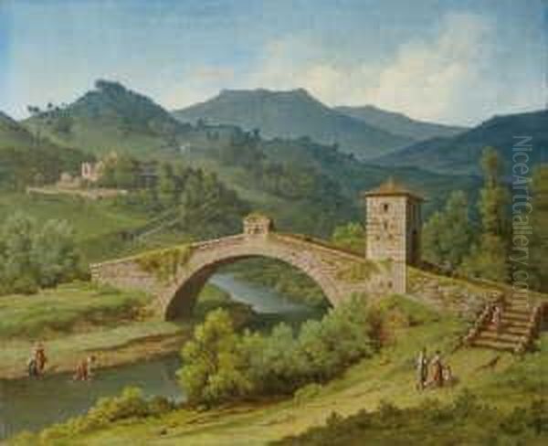 Zugeschrieben

 Landschaft Mit Brucke In Den Oil Painting by Carl Triebel