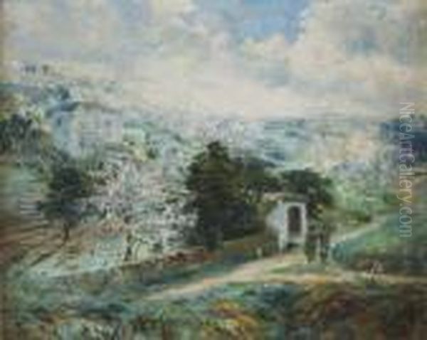 Paisagem Com Amendoeiras Em Flor Oil Painting by Falcao Trigoso