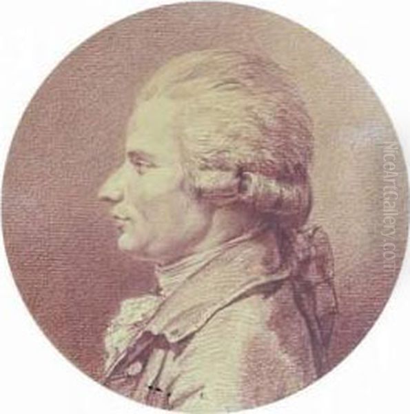 Portrait D'homme De Profil Oil Painting by Louis Rolland Trinquesse