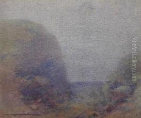 Misty Morning Headlands Oil Painting by John William Tristram