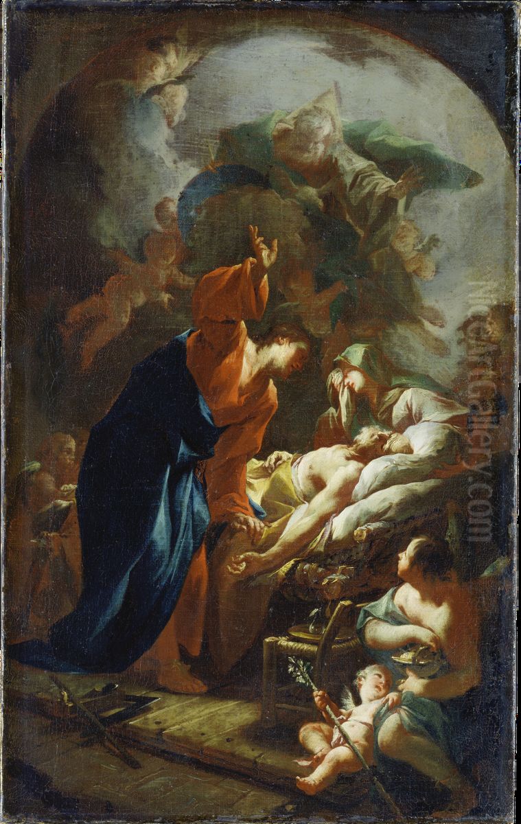 The Death Of Joseph Oil Painting by Paul Troger