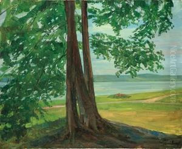 Drei Buchen Am See Oil Painting by Wilhelm Heinrich Trutbner