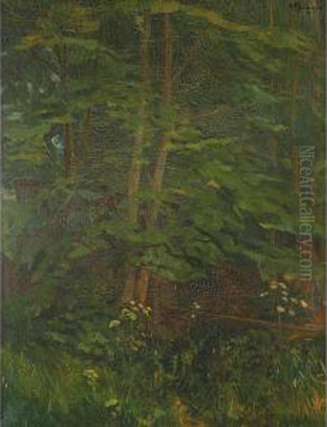 Blumen-weise Am Waldes-rand Oil Painting by Wilhelm Heinrich Trutbner